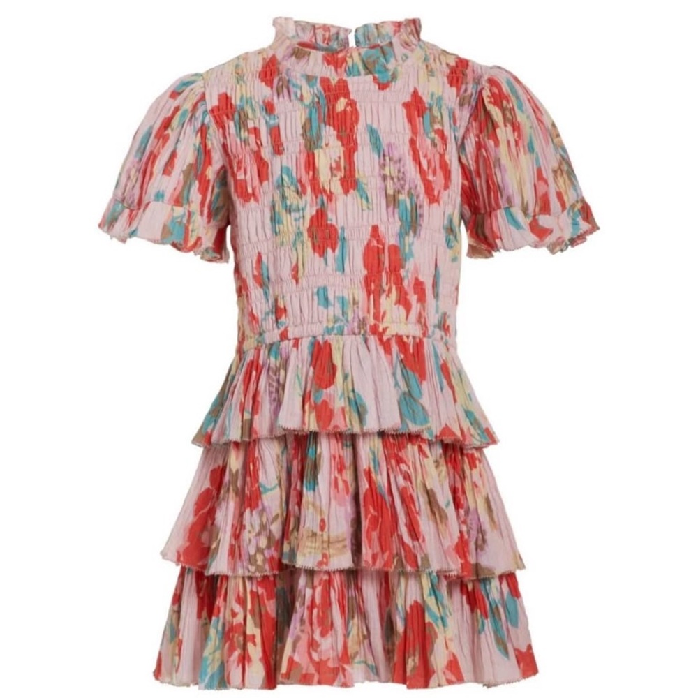 Sea NY Colorful Floral Ruffle Dress